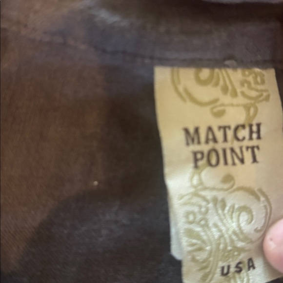 Blue linen Button-Up Blouse - Picture 3 of 5